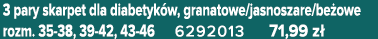 3 pary skarpet dla diabetyk w, granatowe/jasnoszare/be owe rozm. 35 38, 39 42, 43 46 6292013 71,99 z 