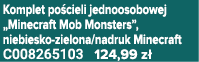 Komplet po cieli jednoosobowej „Minecraft Mob Monsters”, niebiesko zielona/nadruk Minecraft C008265103 124,99 z 