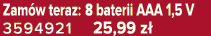 Zam w teraz: 8 baterii AAA 1,5 V 3594921 25,99 z 