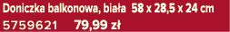 Doniczka balkonowa, bia a 58 x 28,5 x 24 cm 5759621 79,99 z 