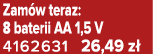 Zam w teraz: 8 baterii AA 1,5 V 4162631 26,49 z 