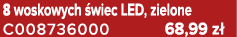 8 woskowych wiec LED, zielone C008736000 68,99 z 