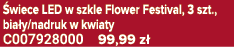  wiece LED w szkle Flower Festival, 3 szt., bia y/nadruk w kwiaty C007928000 99,99 z 