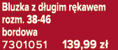 Bluzka z d ugim r kawem rozm. 38 46 bordowa 7301051 139,99 z 