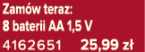 Zam w teraz: 8 baterii AA 1,5 V 4162651 25,99 z 
