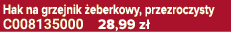 Hak na grzejnik eberkowy, przezroczysty C008135000 28,99 z 