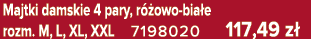 Majtki damskie 4 pary, r owo bia e rozm. M, L, XL, XXL 7198020 117,49 z 