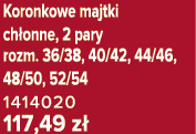 Koronkowe majtki ch onne, 2 pary rozm. 36/38, 40/42, 44/46, 48/50, 52/54 1414020 117,49 z 