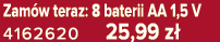 Zam w teraz: 8 baterii AA 1,5 V 4162620 25,99 z 