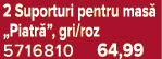 2 Suporturi pentru mas „Piatr ”, gri/roz 5716810 64,99