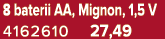 8 baterii AA, Mignon, 1,5 V 4162610﻿﻿ 27,49