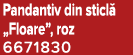 Pandantiv din sticl „Floare”, roz 6671830