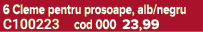 6 Cleme pentru prosoape, alb/negru C100223 cod 000 23,99