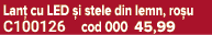 Lan cu LED  i stele din lemn, ro u C100126 cod 000 45,99