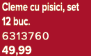 Cleme cu pisici, set 12 buc. 6313760 49,99