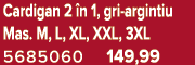 Cardigan 2 n 1, gri argintiu Mas. M, L, XL, XXL, 3XL 5685060 149,99