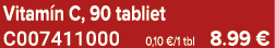 Vitam n C, 90 tabliet C007411000 0,10 €/1 tbl 8.99 €
