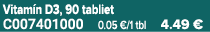 Vitam n D3, 90 tabliet C007401000 0.05 €/1 tbl 4.49 €