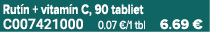Rut n + vitam n C, 90 tabliet C007421000 0.07 €/1 tbl 6.69 €