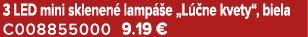 3 LED mini sklenen lamp  e „L  ne kvety“, biela C008855000 9.19 €