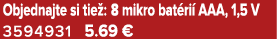 Objednajte si tie : 8 mikro bat ri AAA, 1,5 V 3594931 5.69 €
