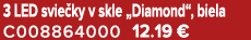 3 LED svie ky v skle „Diamond“, biela C008864000 12.19 €