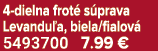 4 dielna frot s prava Levandu a, biela/fialov  5493700 7.99 €