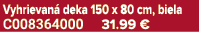 Vyhrievan deka 150 x 80 cm, biela C008364000 31.99 €
