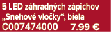 5 LED z hradn ch z pichov „Snehov vlo ky“, biela C007474000 7.99 €